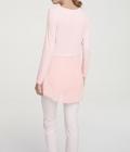 Jerseyshirt mit Chiffon rosé