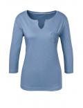 Jerseyshirt mit Spitze jeansblau