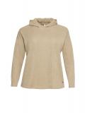 Kapuzen-Struktur-Sweatshirt camel