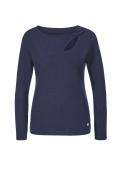 Kaschmir-Pullover mit Cut-Outs marine