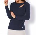 Kaschmir-Pullover mit Cut-Outs marine