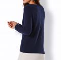 Kaschmir-Pullover mit Cut-Outs marine