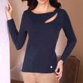 Kaschmir-Pullover mit Cut-Outs marine