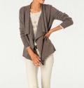Kaschmir-Strickjacke taupe