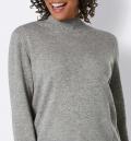Kaschmirpullover grau-meliert