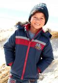 Kinder-Jacke mit Webpelz blau