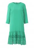 Kleid mit Lochstickerei smaragd