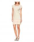 Kleid mit Pailletten creme