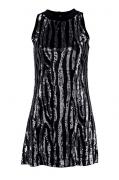 Kleid mit Pailletten schwarz-silber