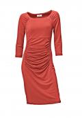 Kleid mit Raffungen orange