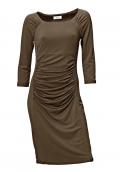 Kleid mit Raffungen taupe