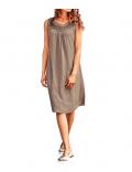 Kleid mit Spitze taupe