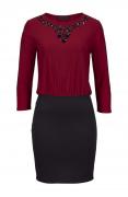 Kleid mit Strass rot-schwarz