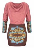 Kleid rosé-braun-bunt