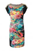 Kleid schwarz-bunt