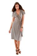 Kleid taupe-weiß