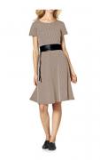 Kleid taupe-weiß