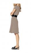 Kleid taupe-weiß
