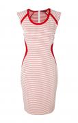 Kleid weiß-rot