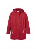 Strickfleece-Jacke mit Kapuze rot-meliert Gr. 40