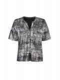 Kurzarmshirt mit Allover-Foliendruck in Metall-Optik steingr