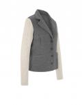 Kuschel-Fleeceblazer mit Zopfstrick grau-champagner