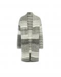 Kuschel-Longstickjacke ecru-grau