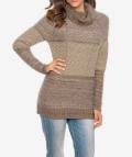 Kuschel-Rollkragenpullover beige-taupe