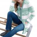 Kuschel-Strickjacke mint ecru