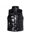 Lack-Optik-Steppweste schwarz