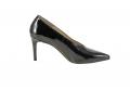 Lackleder-Veloursleder-Pumps schwarz