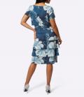 Lagen-Look-Druckkleid marine-ecru