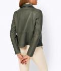 Lamm-Nappaleder-Jacke mit Zier-Nieten khaki