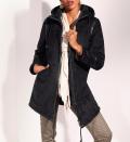 Lammfell-Look-Jacke schwarz