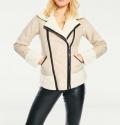 Lammfelllook-Bikerjacke sand-creme