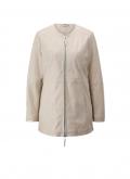 Lammnappa-Lederblazer sand mit Metallic-Details