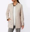 Lammnappa-Lederblazer sand mit Metallic-Details