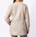 Lammnappa-Lederblazer sand mit Metallic-Details