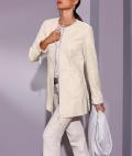 Lammnappa-Lederblazer sand mit Metallic-Details