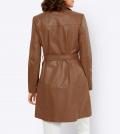 Lammnappa-Ledermantel in Trenchcoat-Optik cognac