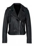 Lammnappaleder-Bikerjacke schwarz