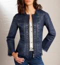 Lammnappaleder-Blazer mitLochstickerei marine