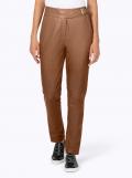 Lammnappaleder-Hose mit Gürtel cognac