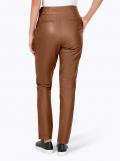 Lammnappaleder-Hose mit Gürtel cognac