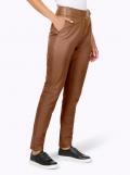 Lammnappaleder-Hose mit Gürtel cognac