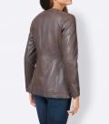 Lammnappaleder-Longjacke dunkeltaupe