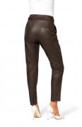 Lammnappalederhose mit Gürtel schoko