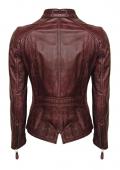 Lammnappalederjacke mit Nieten bordeaux