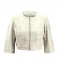 Lammnappalederjacke mit Nieten creme