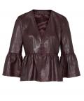 Lammnappalederjacke mit Volants bordeaux